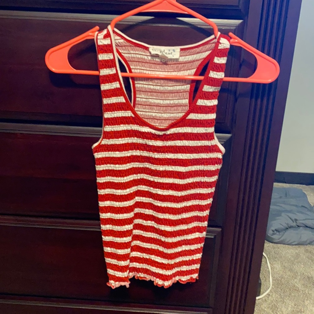Red and White Stripe Tank